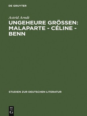 cover image of Ungeheure Größen